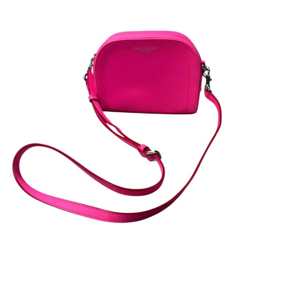 Marc Jacobs Playback Half Moon Saffiano Leather Small Crossbody Bag Pink - Picture 1 of 13
